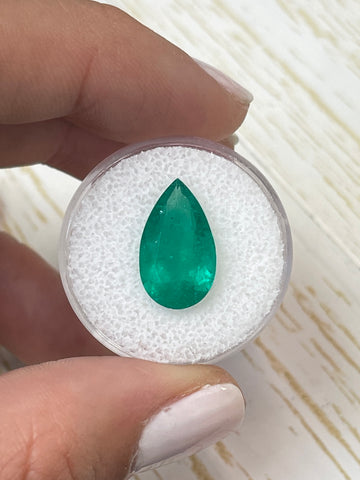16x10 Pear-Cut Colombian Emerald - 4.73 Carats of Deep Green Natural Beauty
