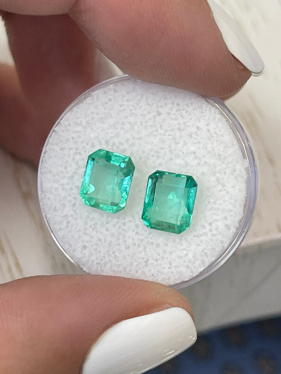 8x6 Loose Colombian Emeralds - Twin Gems with 3.33tcw in Emerald Cut