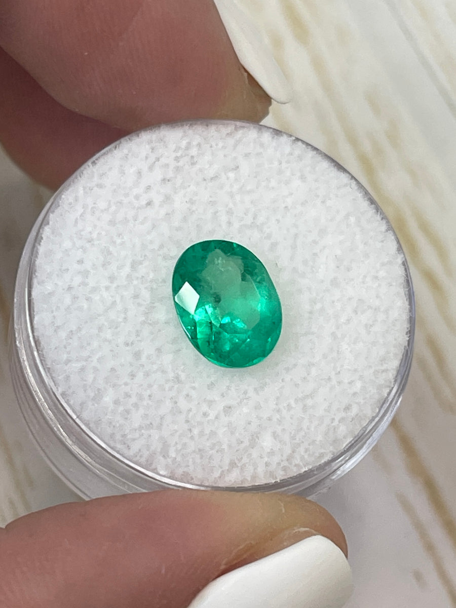 1.88 Carat Oval Apple Green Colombian Emerald - Loose Gemstone