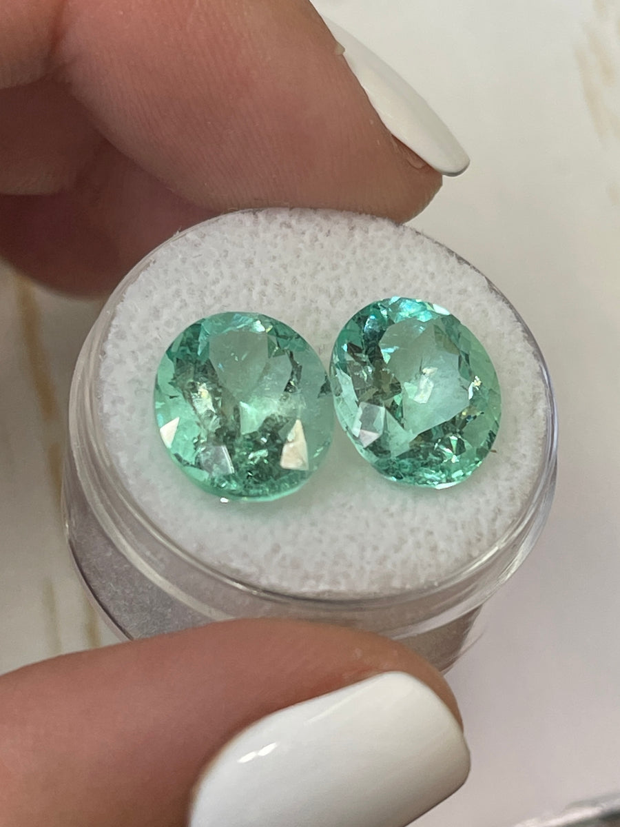 Colombian Emeralds - Matched Pair, 10.23 Carats, Oval Cut