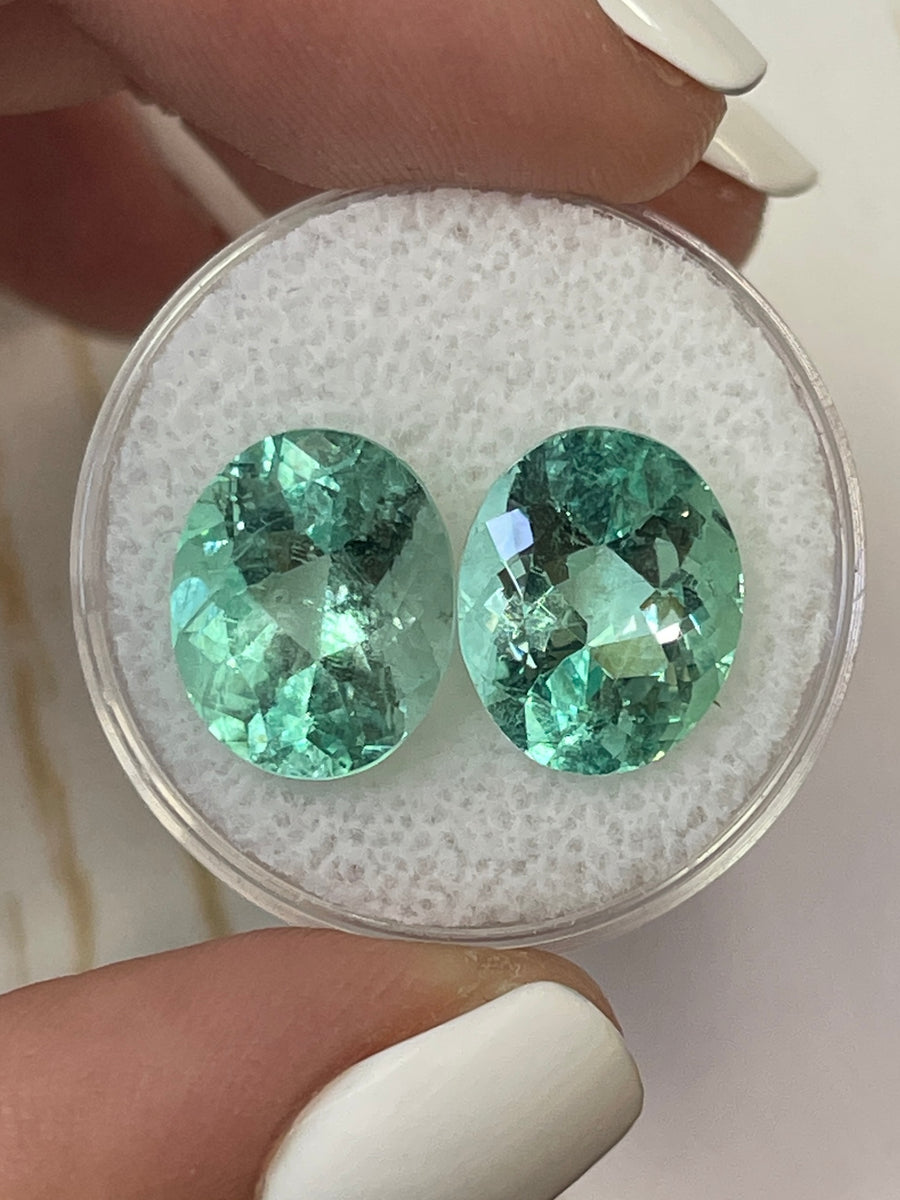 Oval-Shaped Colombian Emeralds - 10.23 Total Carat Weight