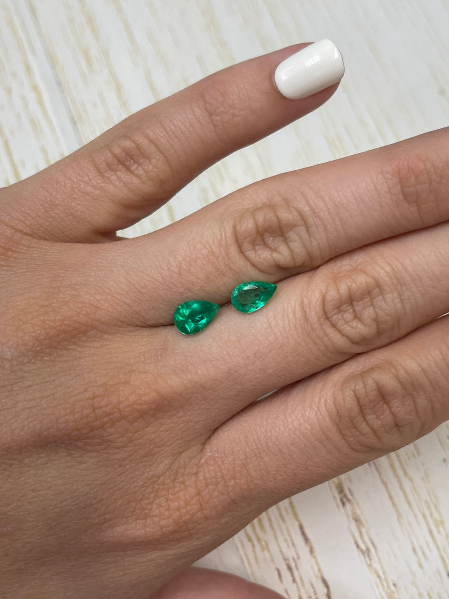 Emerald Gemstones - 9x6 Pear Shape - 2.32 Carats in Total