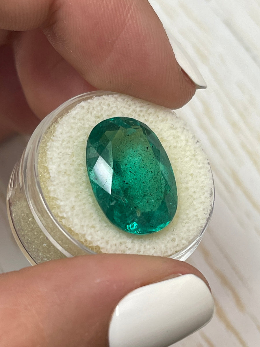 Lush Green 18x13mm Colombian Emerald - 12.42 Carat Loose Oval Jewel