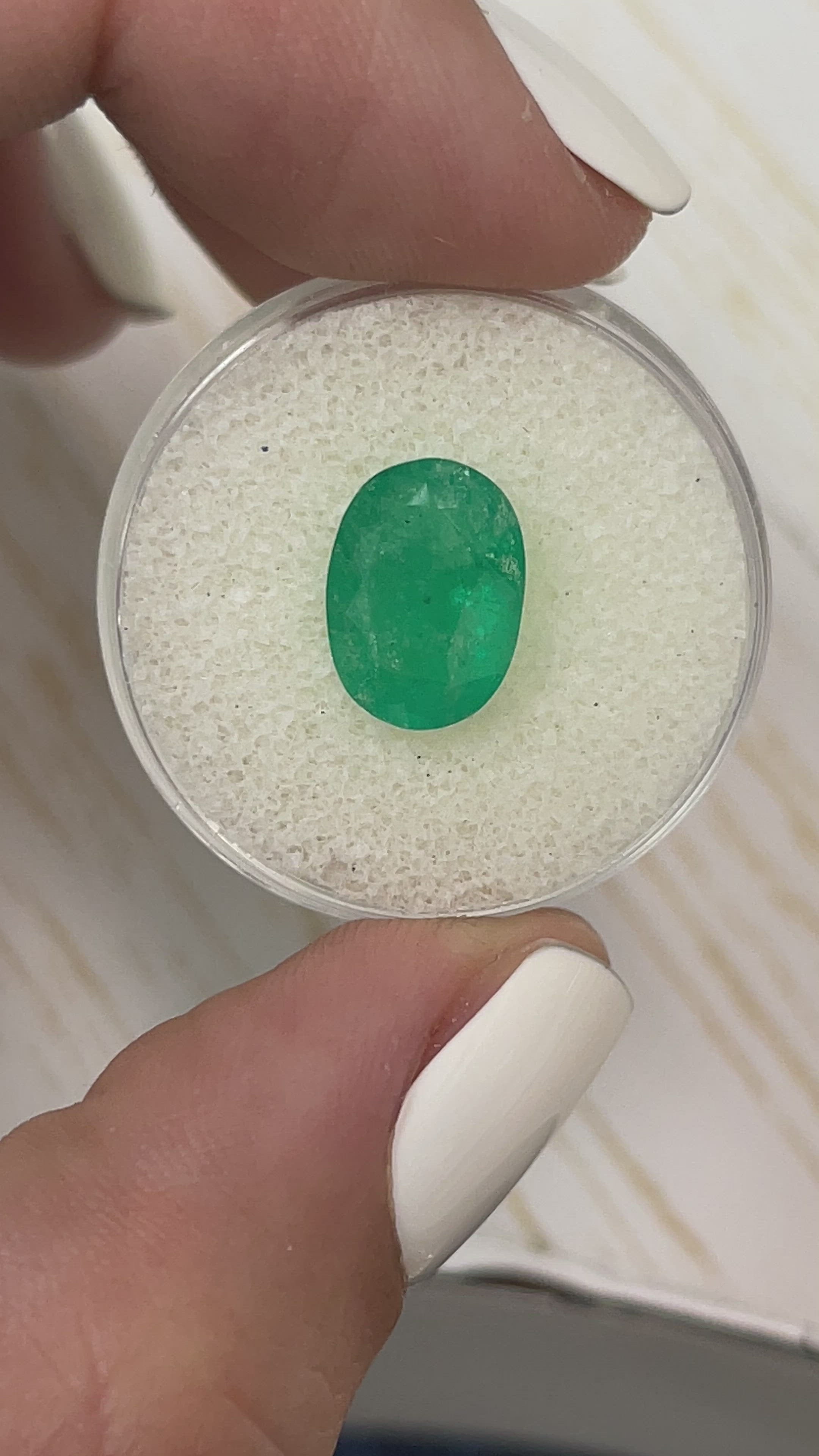 3.50 Carat Rich Forest Green Natural Loose Colombian Emerald-Oval Cut