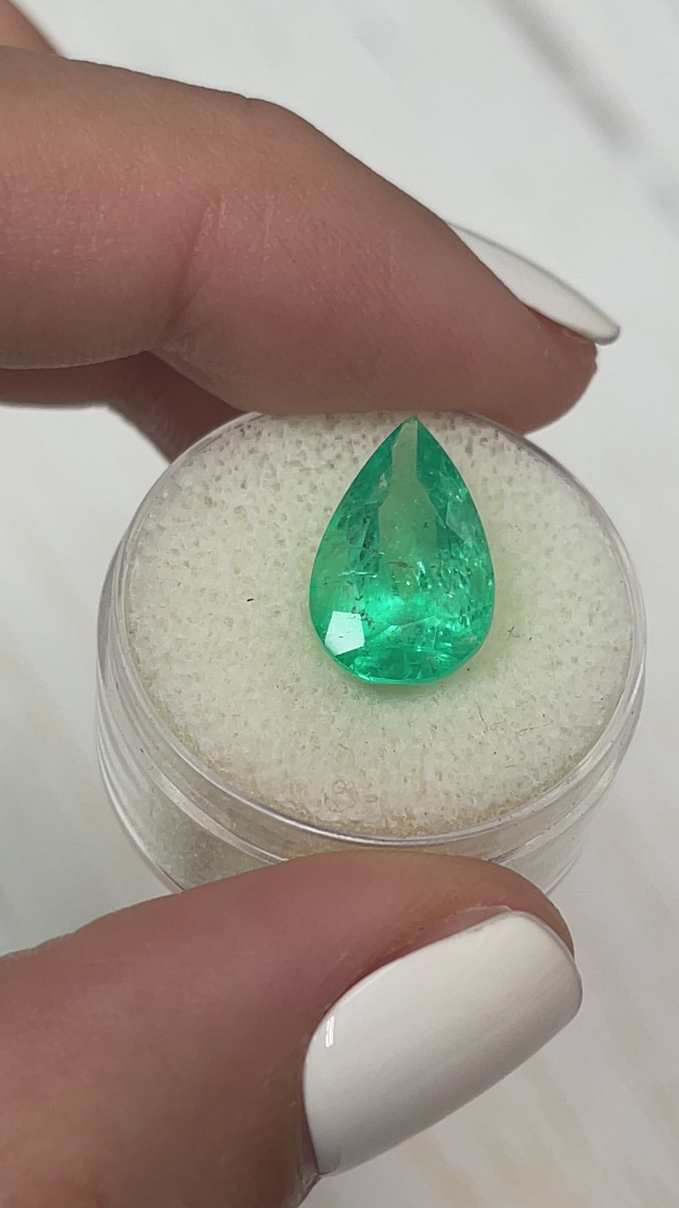 6.28 Carat Yellowish Muzo Green Natural Loose Colombian Emerald-Pear Cut