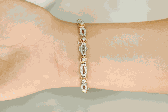 2.0tcw Diamond Tennis Bracelet Two-Toned Yellow & White Gold 14K