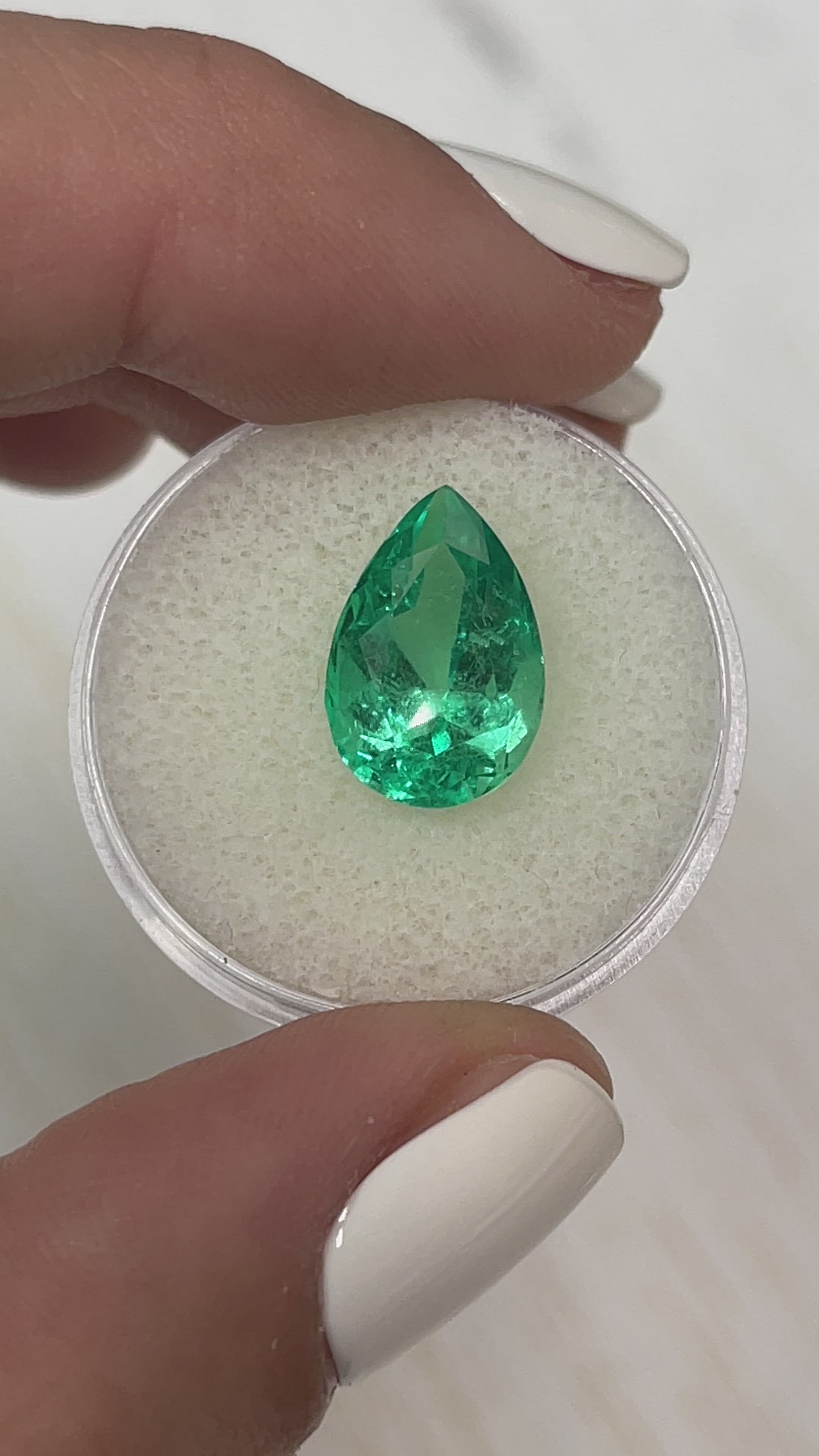 4.59 Carat 14x9 Vivacious Natural Loose Colombian Emerald-Pear Cut