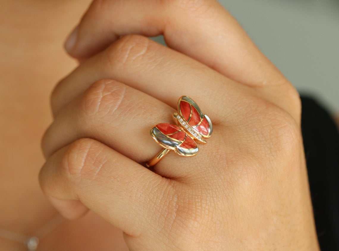 Pearl & Agate Butterfly