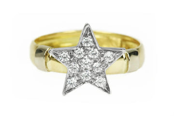 0.22pts Star Fish Diamond Ring 14K
