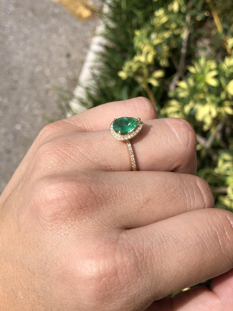 Celebrate Brilliance: 14K Rose Gold Ring Featuring 1.79tcw Natural Emerald Cut & Diamond Accents