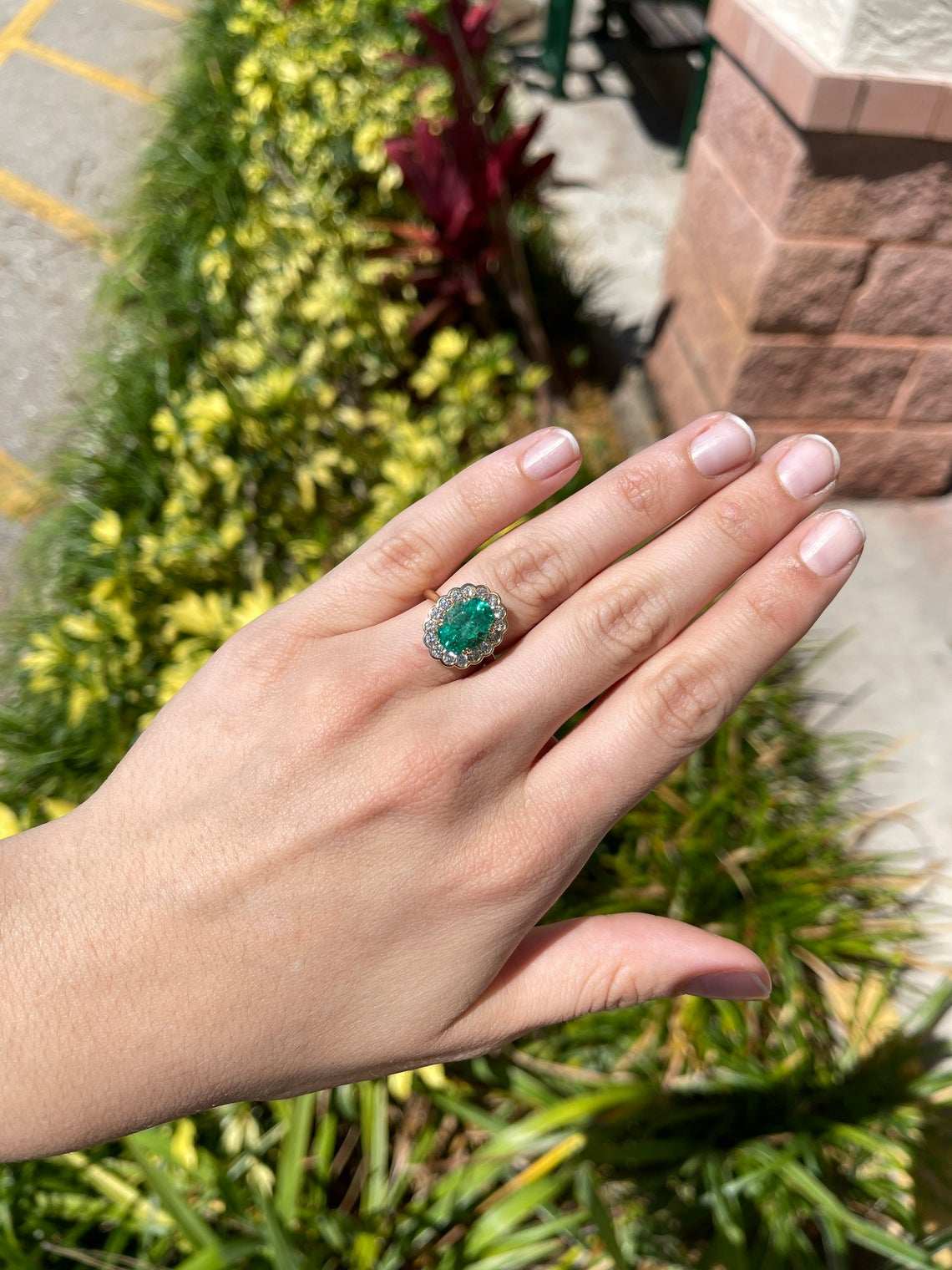 5.15tcw 18K Top quality Oval Colombian Emerald & Diamond Halo Statement Ring - JR Colombian Emeralds