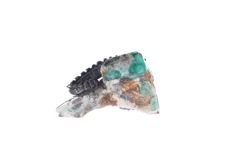 Artistic Representation of an Alligator in Colombian Emerald Crystal