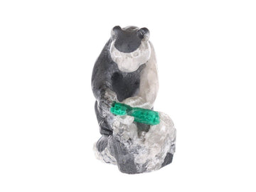 Colombian Emerald Bear Raw Crystal Sculpture