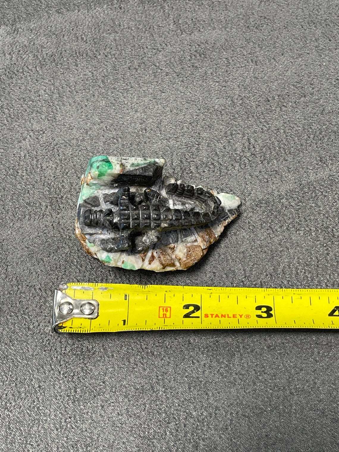 Colombian Emerald Alligator Rough Crystal Sculpture