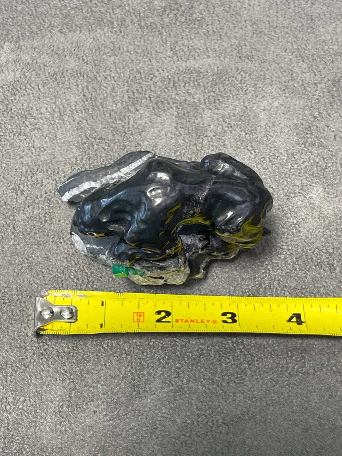 Colombian Emerald Black Panther Rough Crystal Sculpture