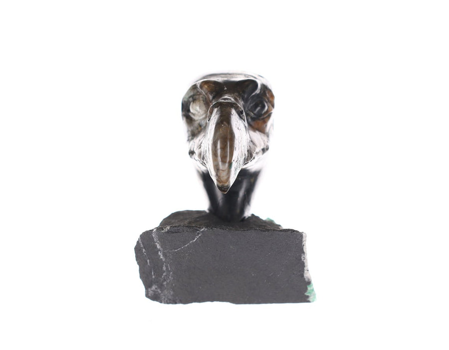 Colombian Emerald Bald Eagle Rough Crystal Sculpture for SEO