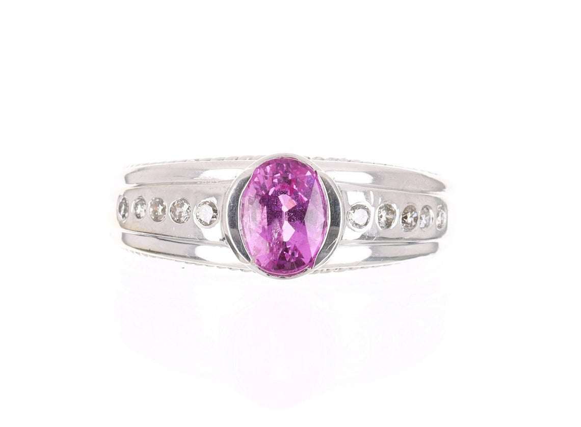 AAA+ Natural Pink Tourmaline & Diamond Ring