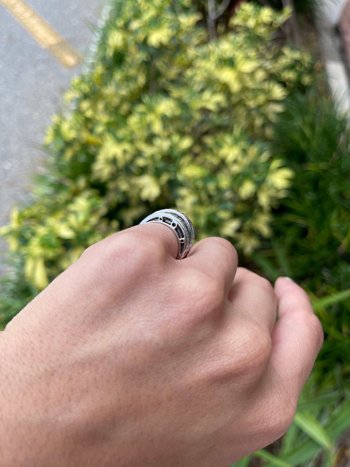 0.40tcw Five Row Diamond Multi Band Ring White Gold 14K