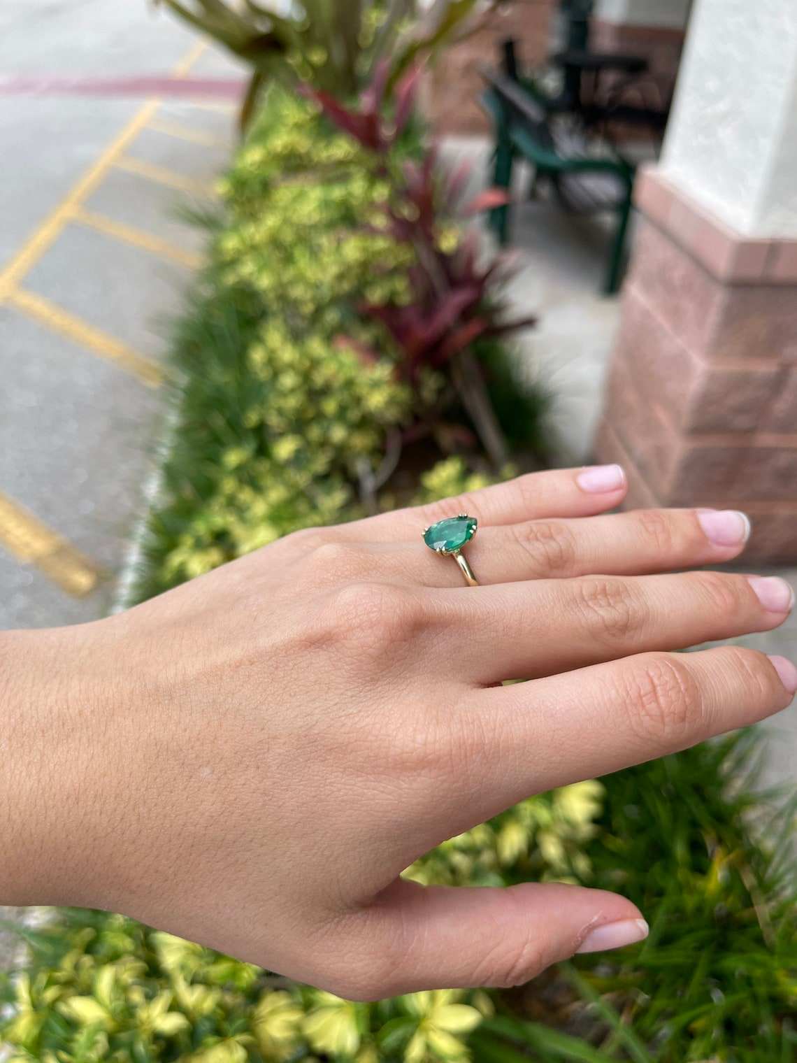 2.10 Carat Natural Emerald Rich Dark Green Double Prong Solitaire Ring 14K