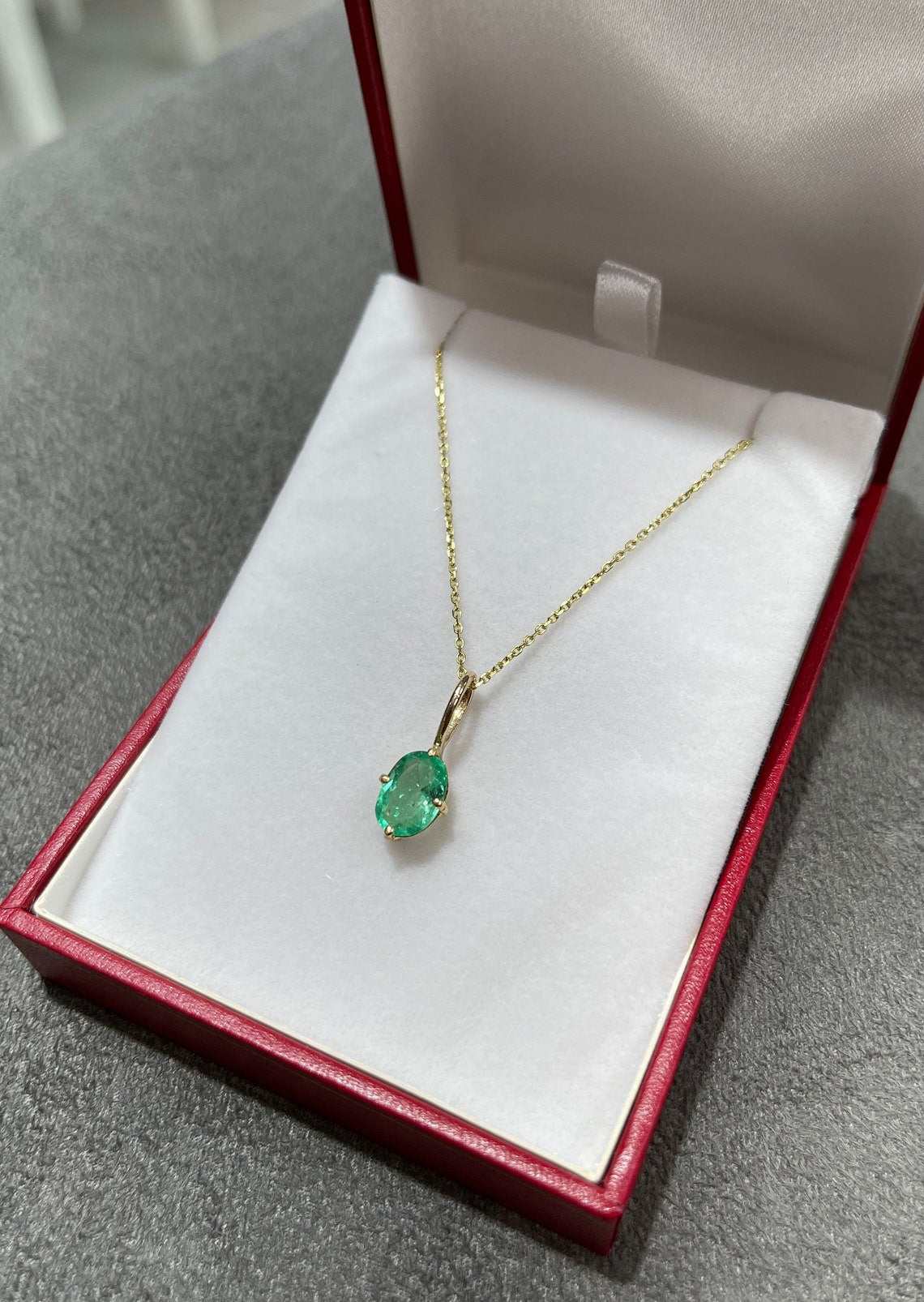 Oval Cut Solitaire Pendant 14K