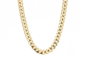 Hollow Gold Miami Cuban Link Necklace 10K 8 MM