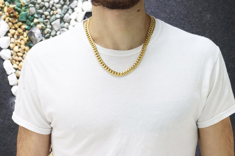 Hollow Gold Miami Cuban Link Necklace 10K 8 MM