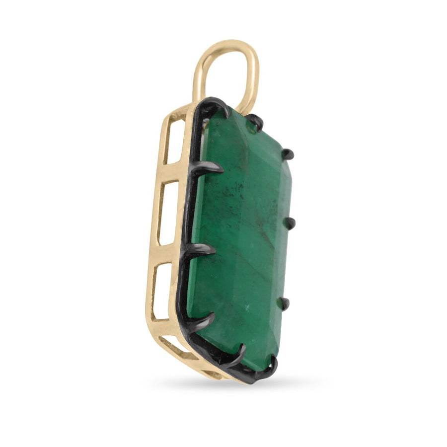 10.98ct Emerald Styled 14K Gold Pendant