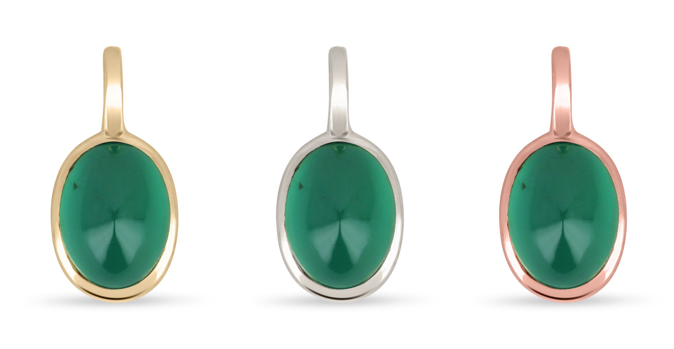 2.50cts Natural Emerald Cabochon Oval Shape Bezel Pendant 14K - JR Colombian Emeralds