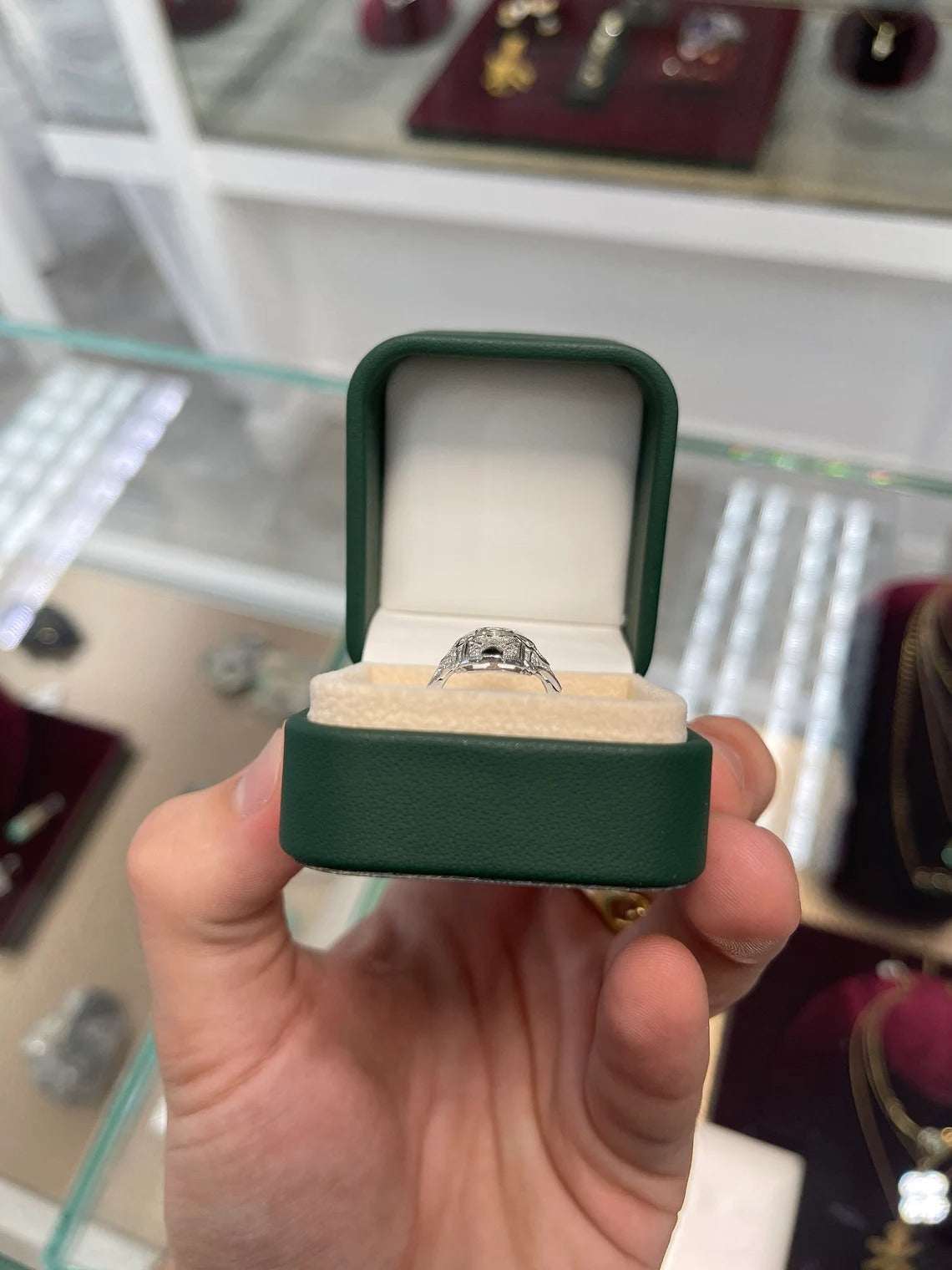 0.20pts Art Deco Diamond Cocktail Filigree Old Mine Milgrain Ring 14K