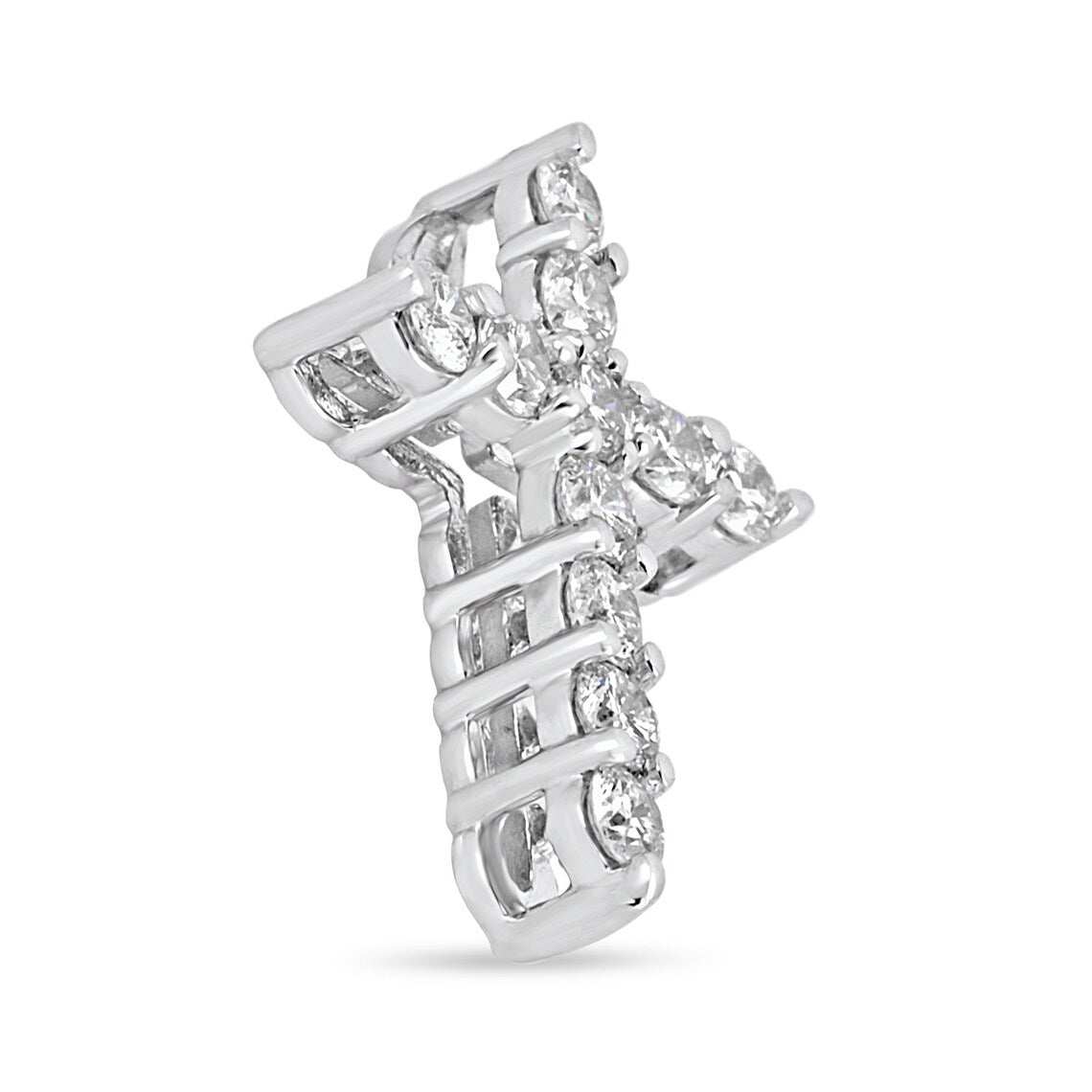 0.62tcw Diamond Holy Cross Pendant 14K White Gold Necklace