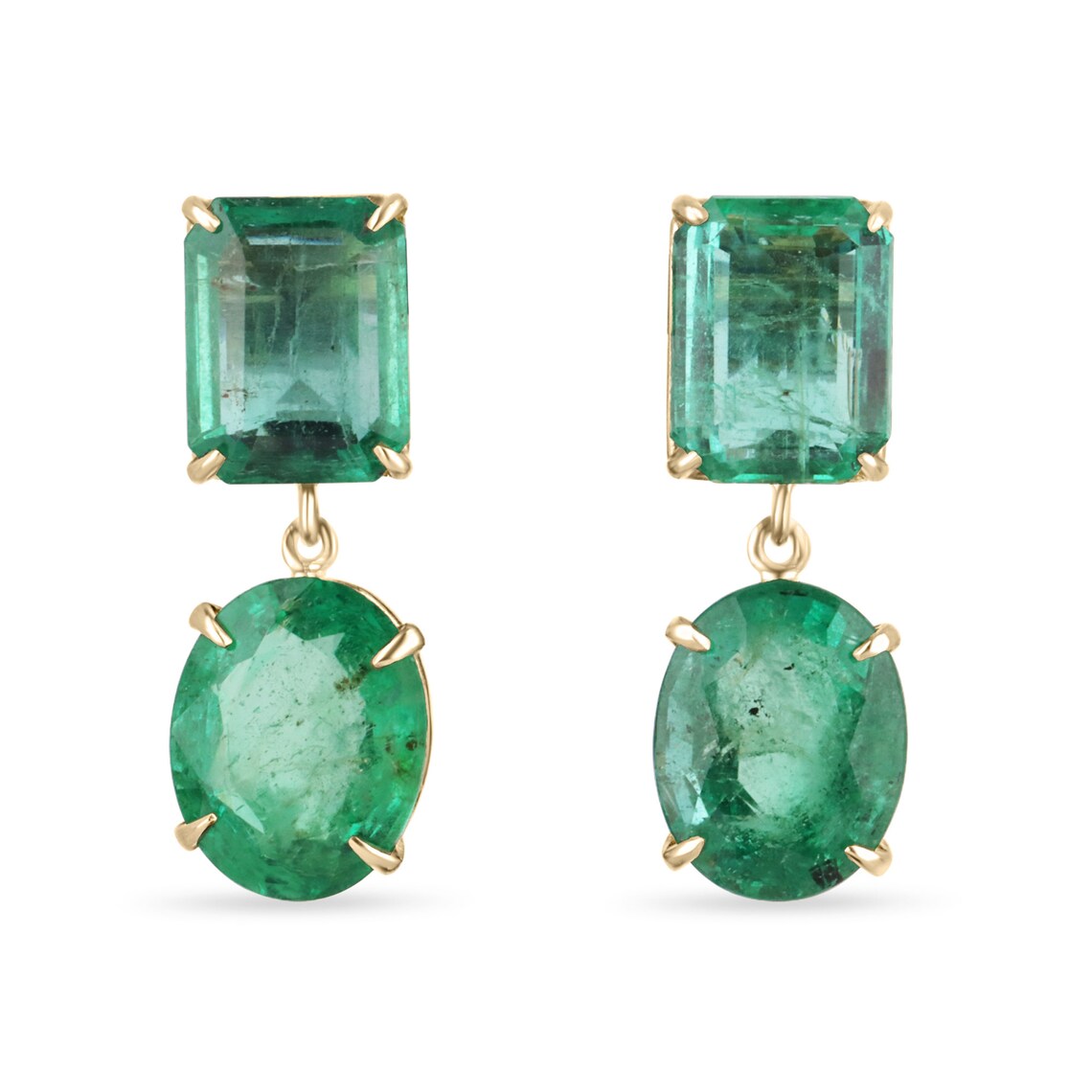 Emerald Earrings Oval Studs Earrings