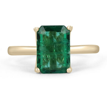 Four Prong Classic Emerald Setting 18K Solid Gold