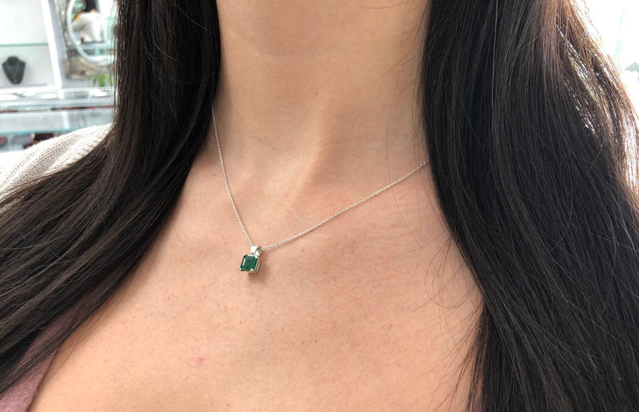 Carat Natural Emerald Pendant Silver 925