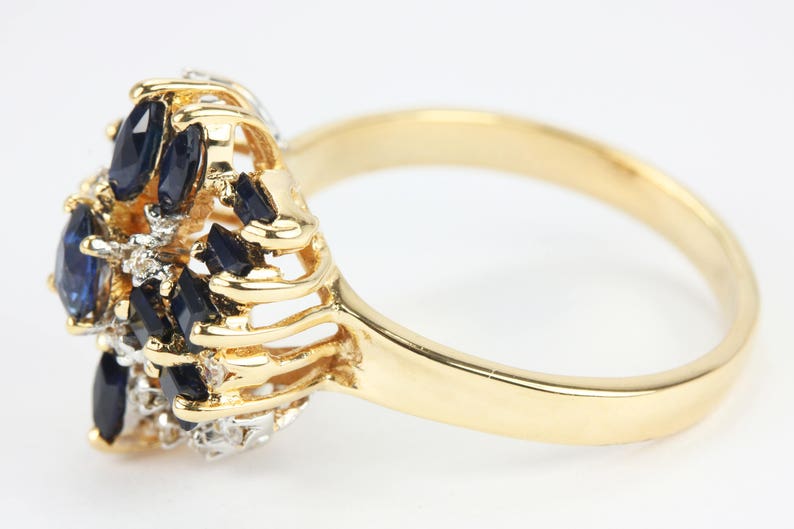 14K Diamond Oval Cut Cocktail Ring