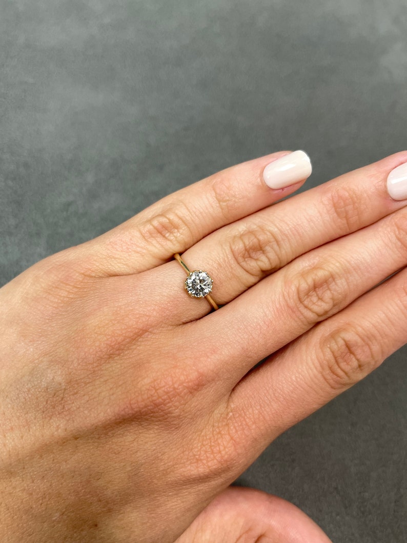 1.05cts 14K Natural Diamond Swiss Cut Solitaire Engagement