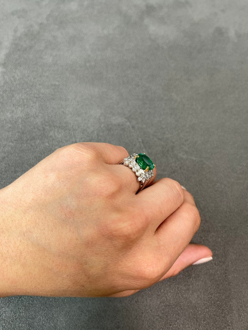 Diamond Cushion  Round Semi-Transparent Cocktail Ring