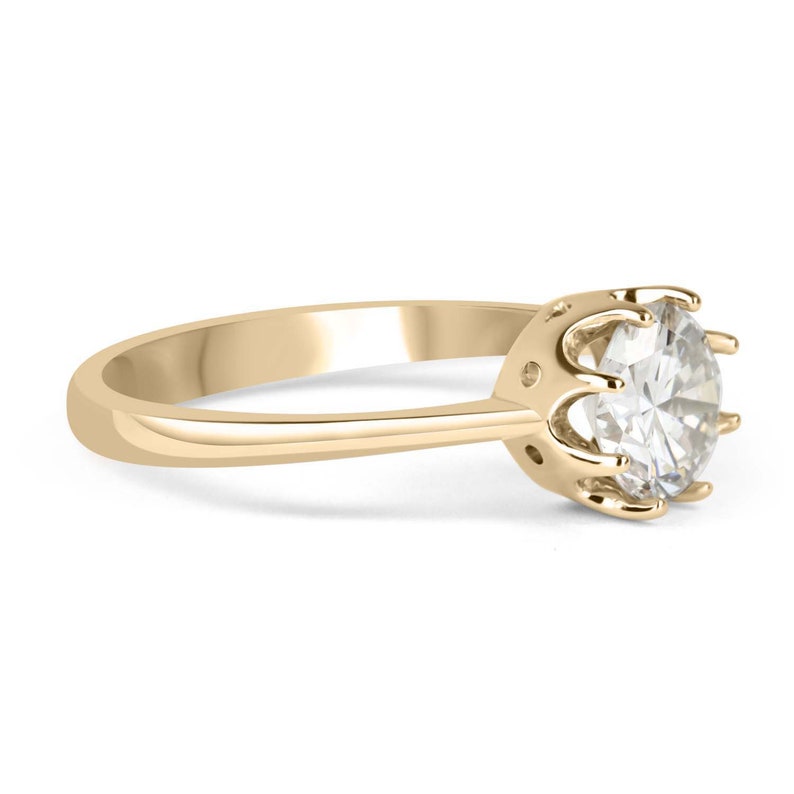 14K Natural Diamond Swiss Cut Solitaire Engagement Ring