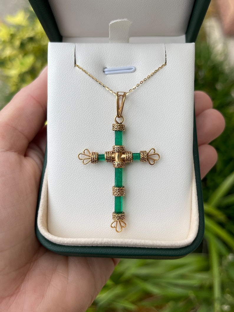 18K Saudi Gold Necklace with Cross Pendant – Royal Gem