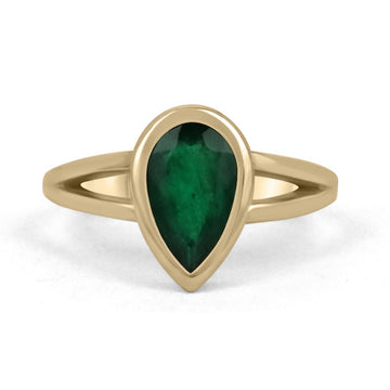 Emerald Engagement Gold Ring
