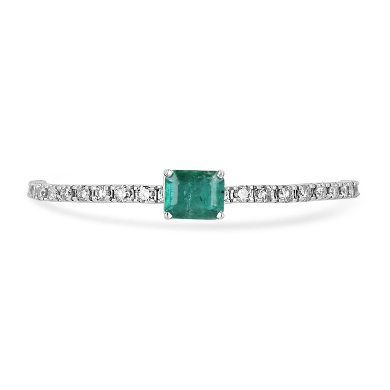 Emerald & Diamond 7 Inch Tennis Bracelet