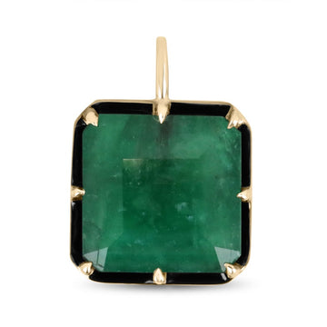 Emerald Georgian Styled Solitaire Pendant Necklace
