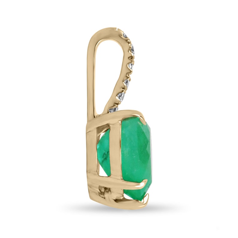 Heart Emerald & Diamond Bale Necklace