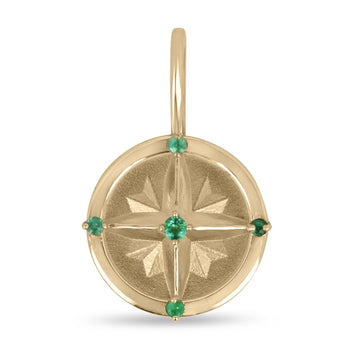 Emerald Compass Pendant Necklace