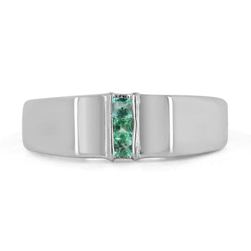 Emerald Sterling Silver .925 Men's Middle Finger Ring