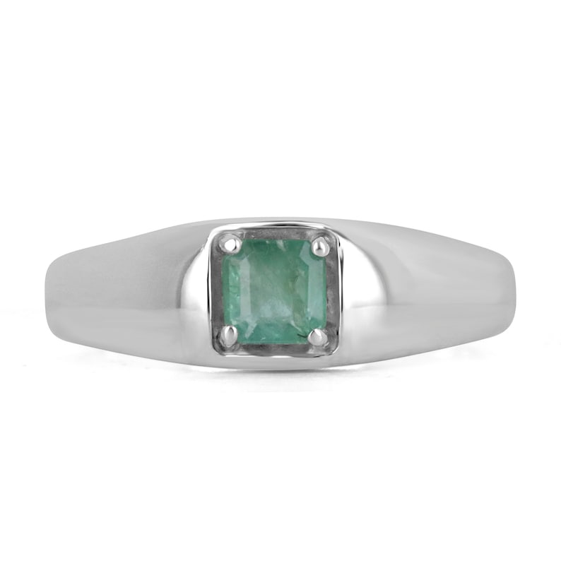 Naturaln Emerald Solitaire shops Sterling Silver Ring