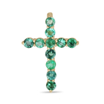 Emerald Religious Cross Gold Necklace