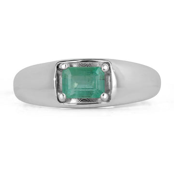 Emerald Cut Sterling Silver .925 Unisex Ring SS
