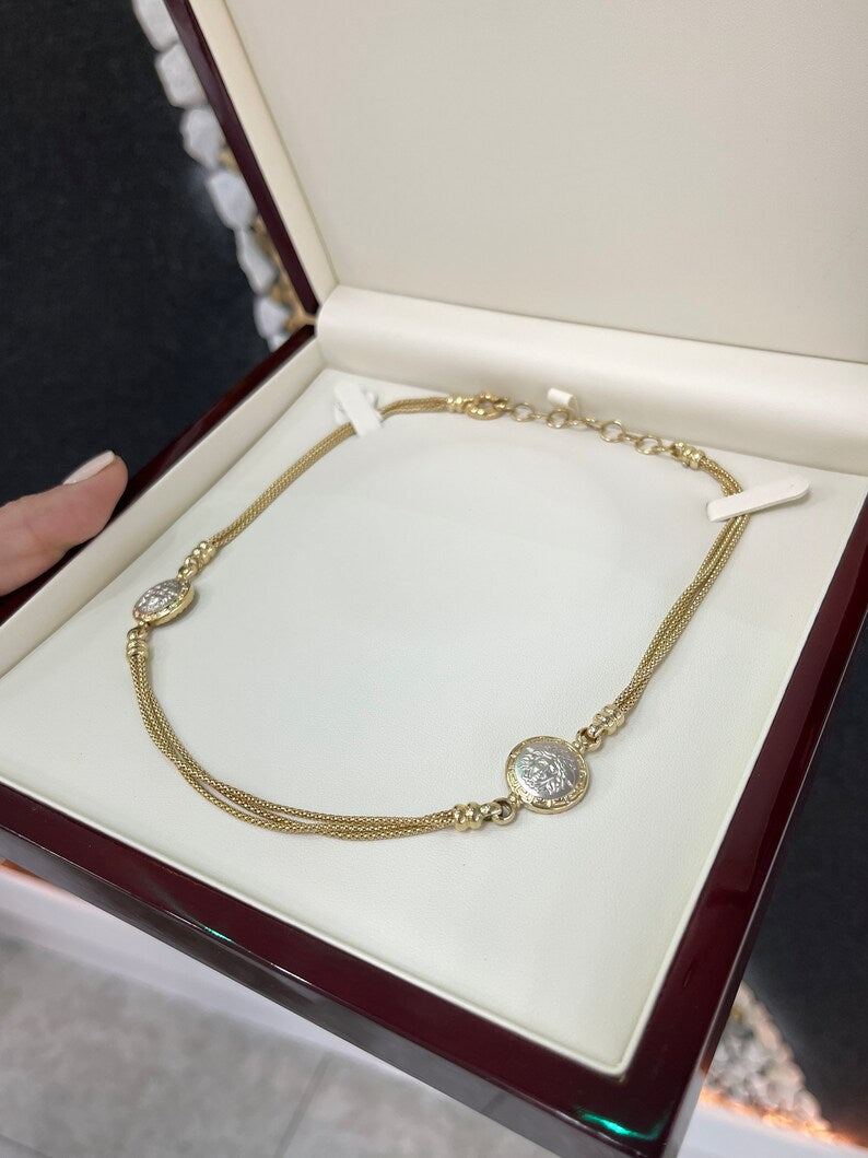 Yellow Gold Medusa Necklace
