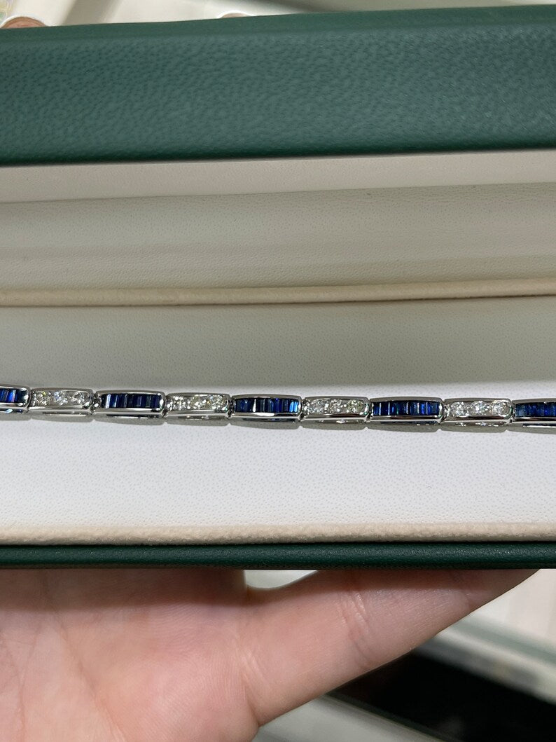 Unisex Sapphire & Diamond Bracelet