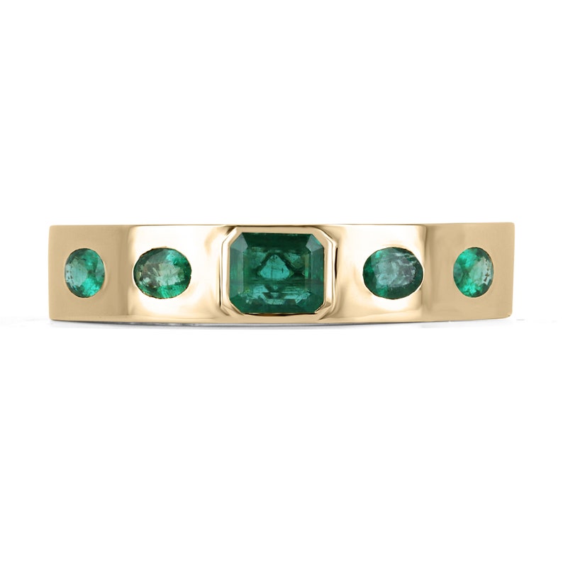 16.45tcw Five Stone Emerald Bangle Bracelet